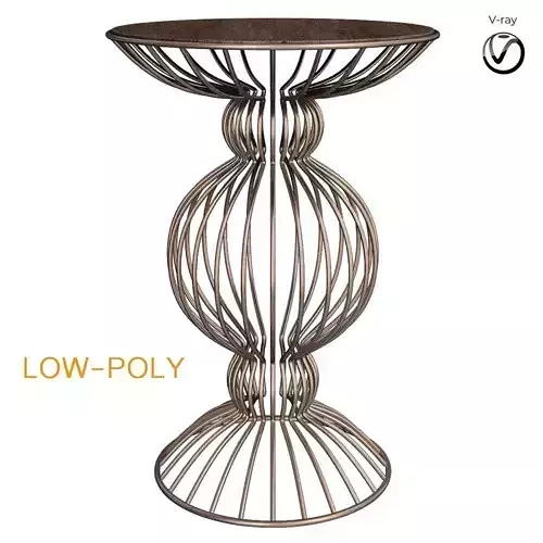 Fancy Gold Side Table 3d model Low-poly 3D model