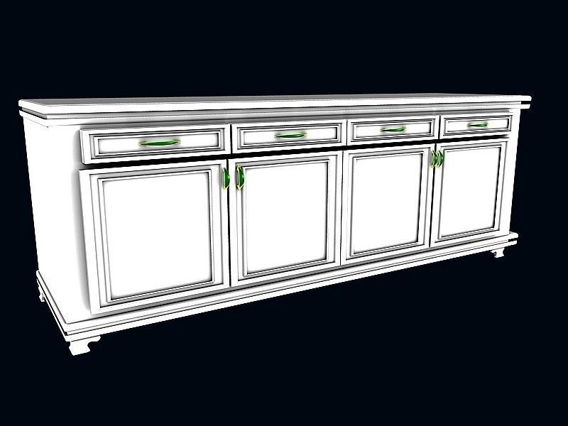 Dinning set 3 oval table with base 3D model_1