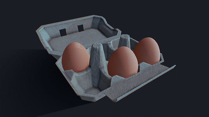 Egg box Low-poly 3D model