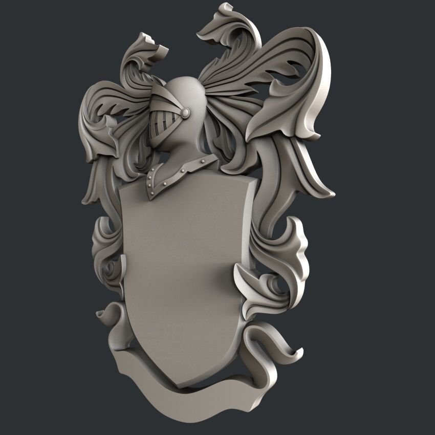 3d STL models for CNC router Coat of Arms 3D model_2
