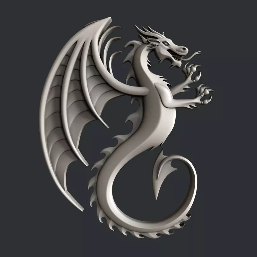 3d STL models for CNC router dragon 3D model_0