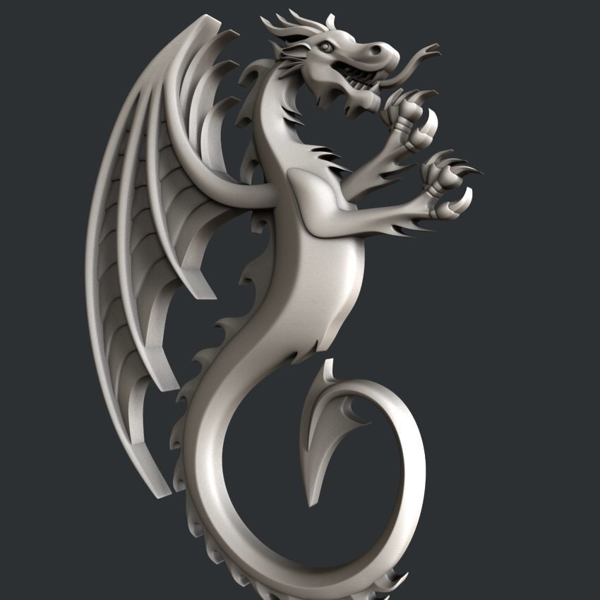 3d STL models for CNC router dragon 3D model_2