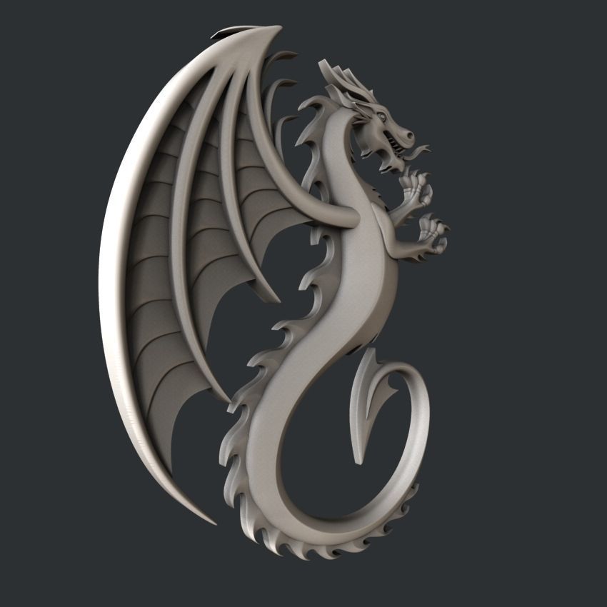3d STL models for CNC router dragon 3D model_1