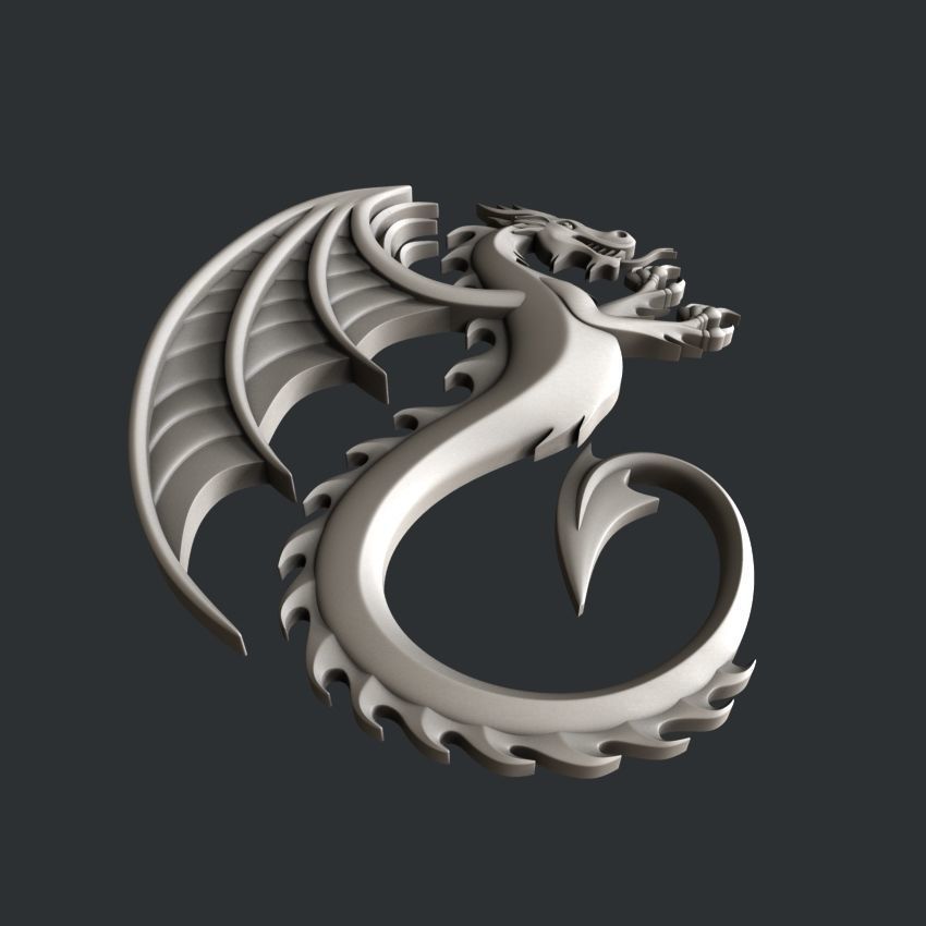 3d STL models for CNC router dragon 3D model_3