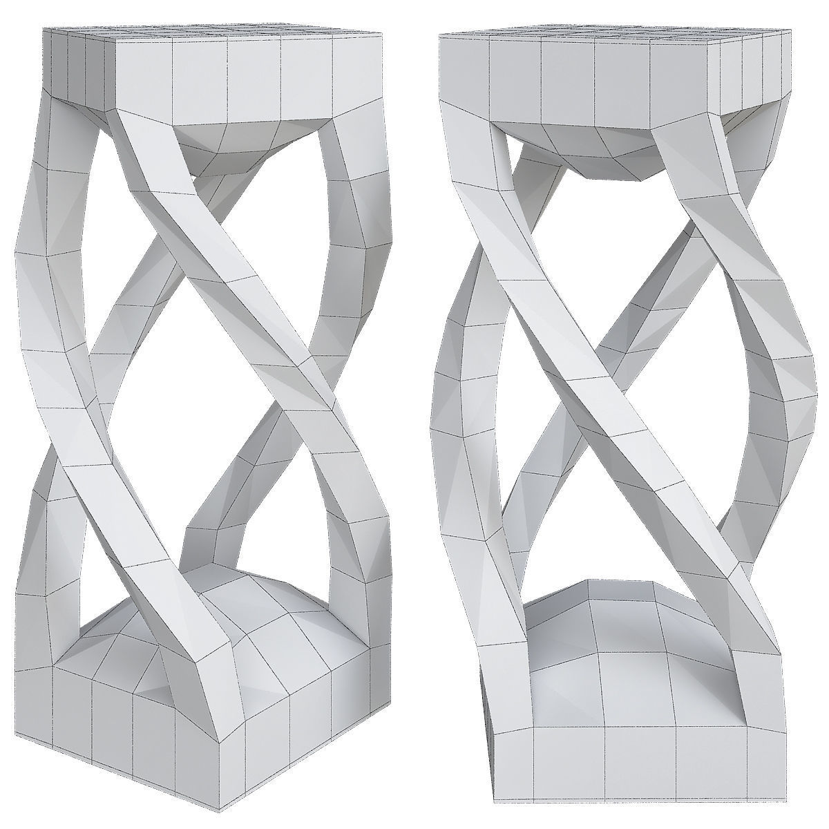 Haussmann Entry Table Or Stool Double Twist 3d model Low-poly 3D model_1