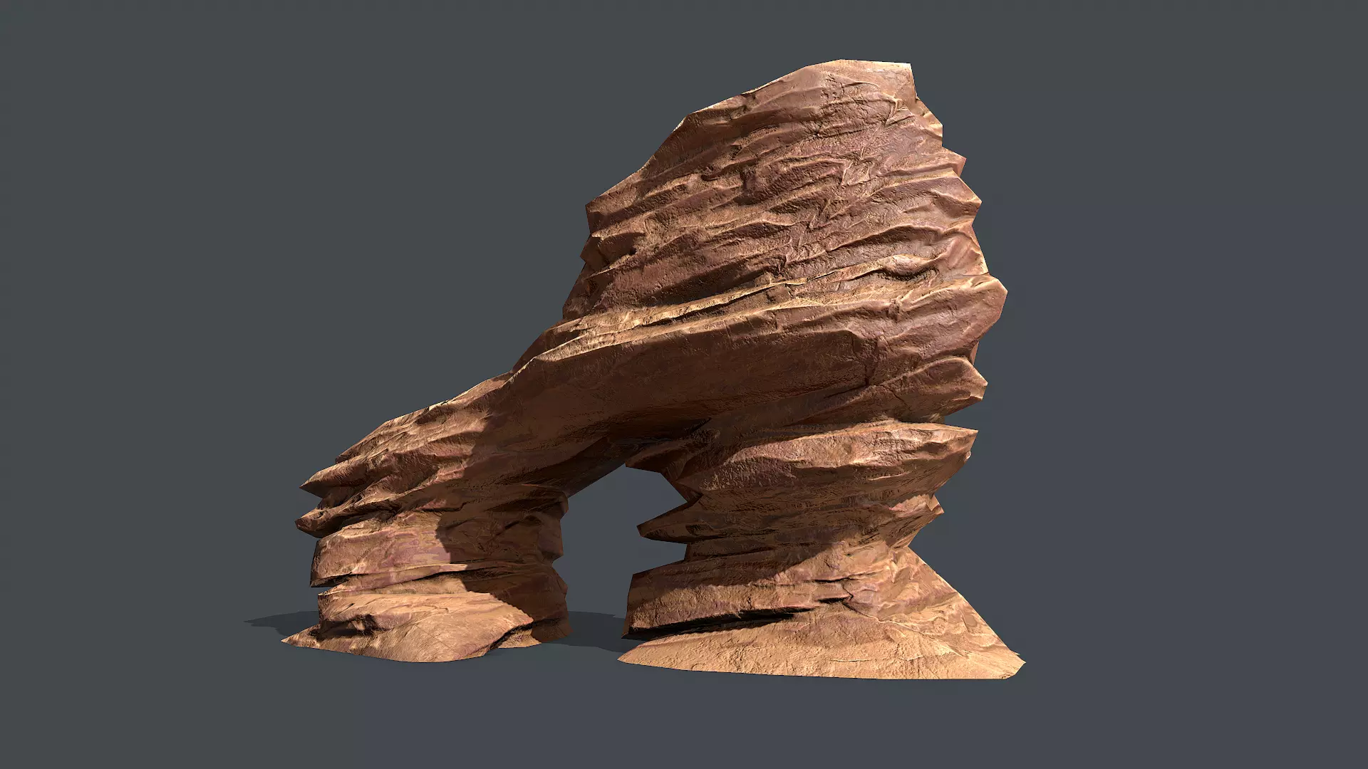 Red Rock Sandstone Pbr 7 Low-poly 3D model_0