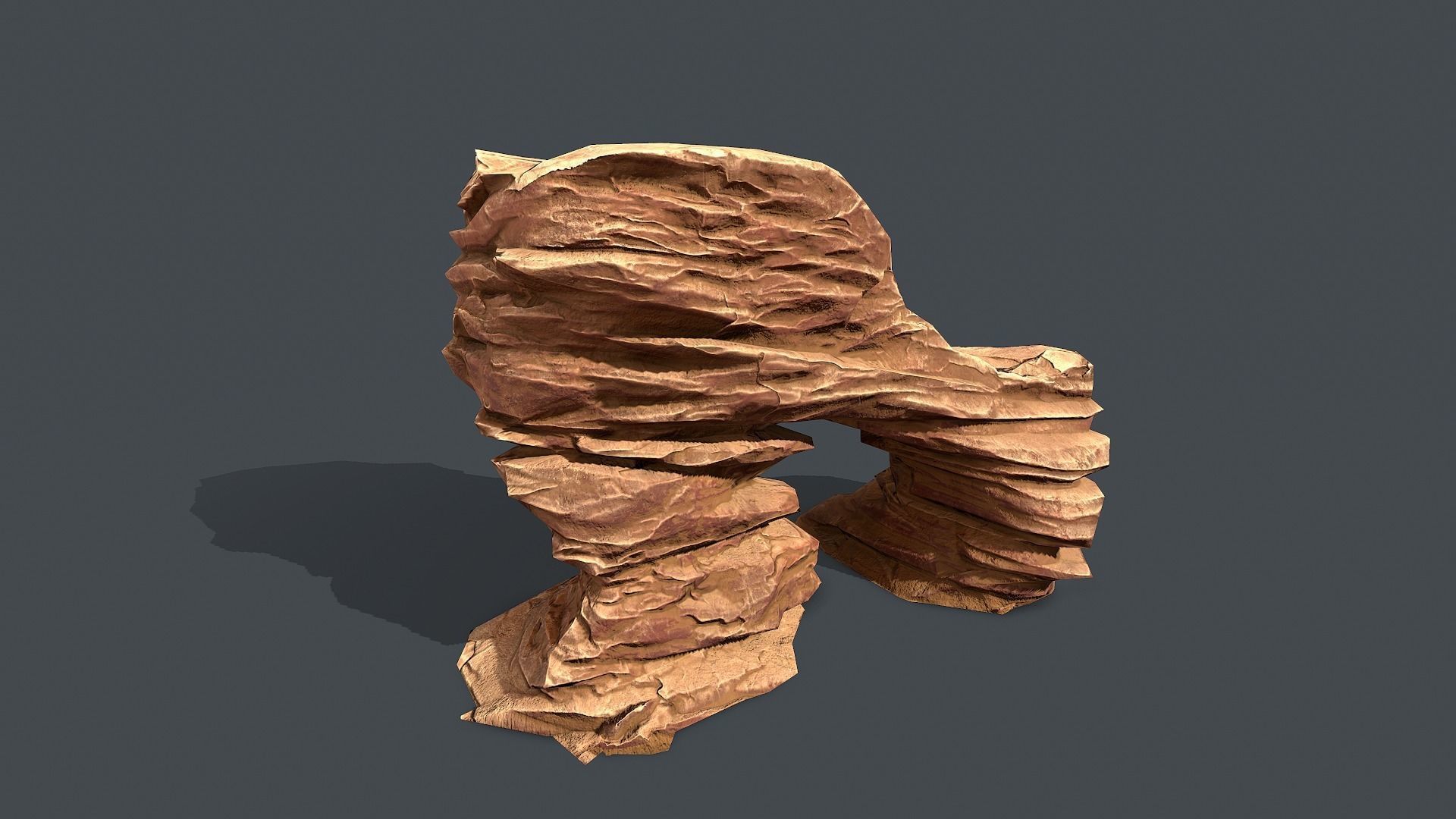 Red Rock Sandstone Pbr 7 Low-poly 3D model_6