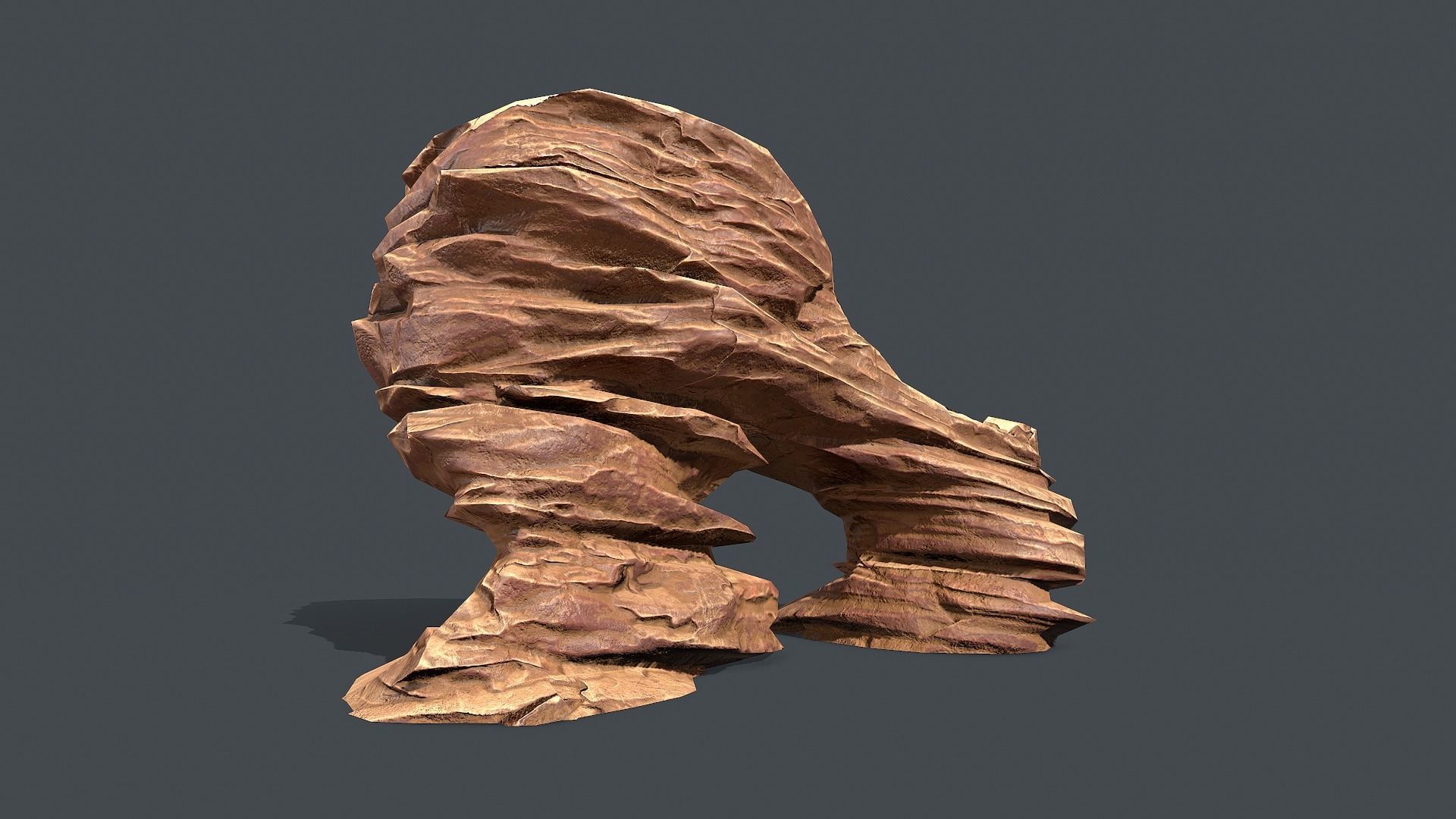 Red Rock Sandstone Pbr 7 Low-poly 3D model_2