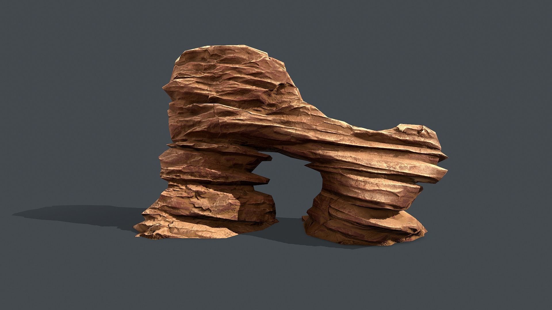 Red Rock Sandstone Pbr 7 Low-poly 3D model_5