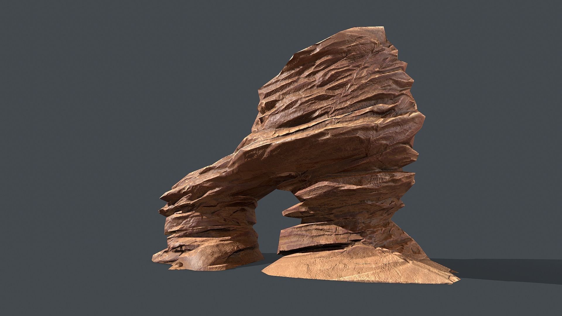 Red Rock Sandstone Pbr 7 Low-poly 3D model_3