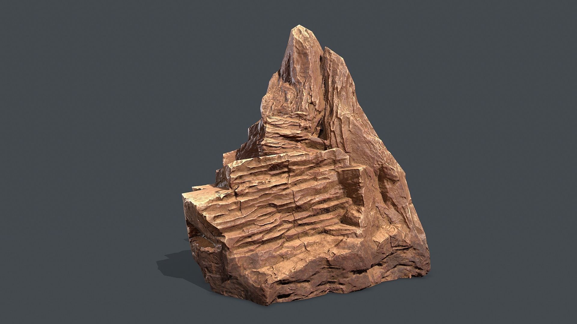 Red Rock Sandstone Pbr 6 Low-poly 3D model_2