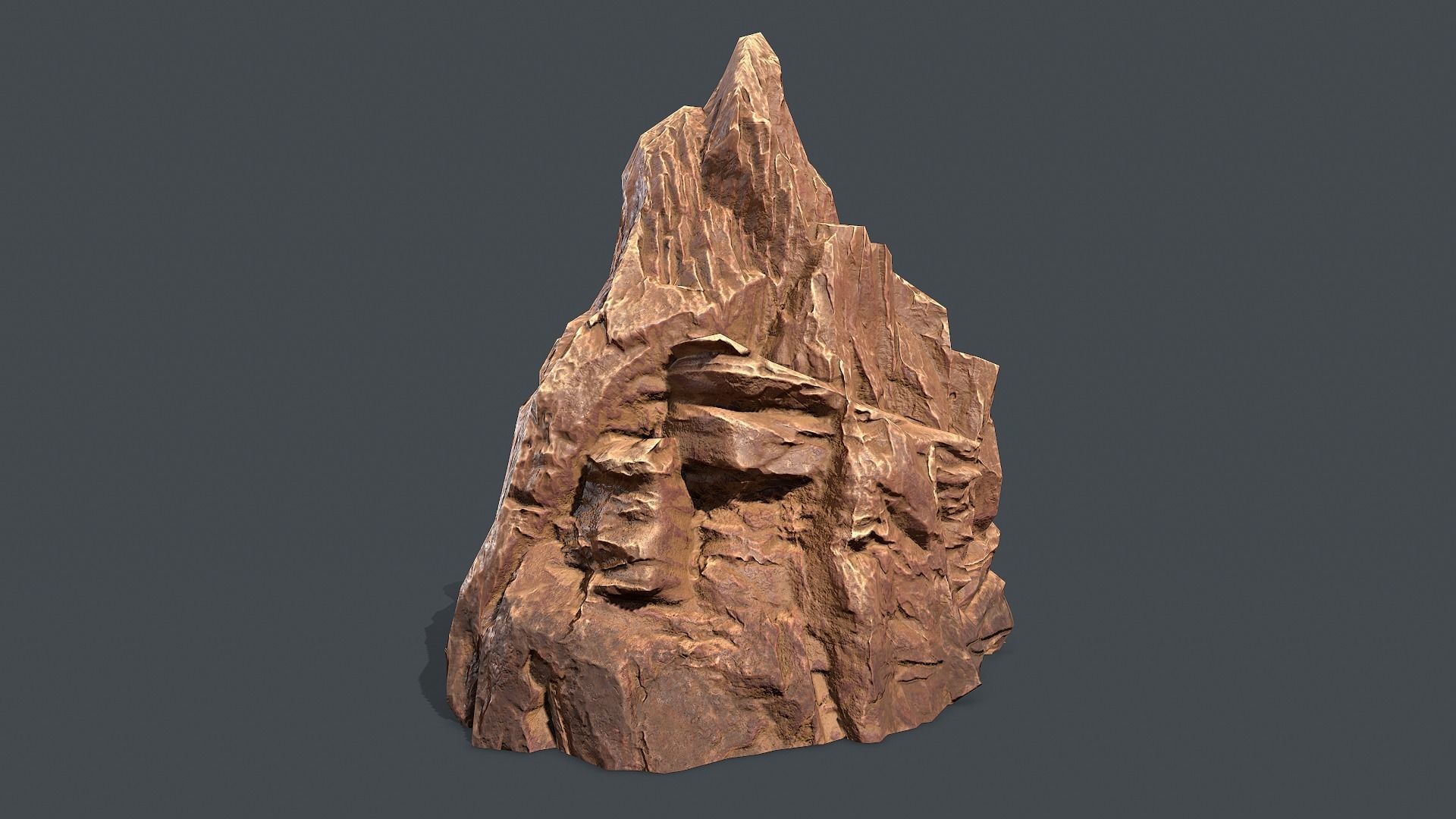 Red Rock Sandstone Pbr 6 Low-poly 3D model_4