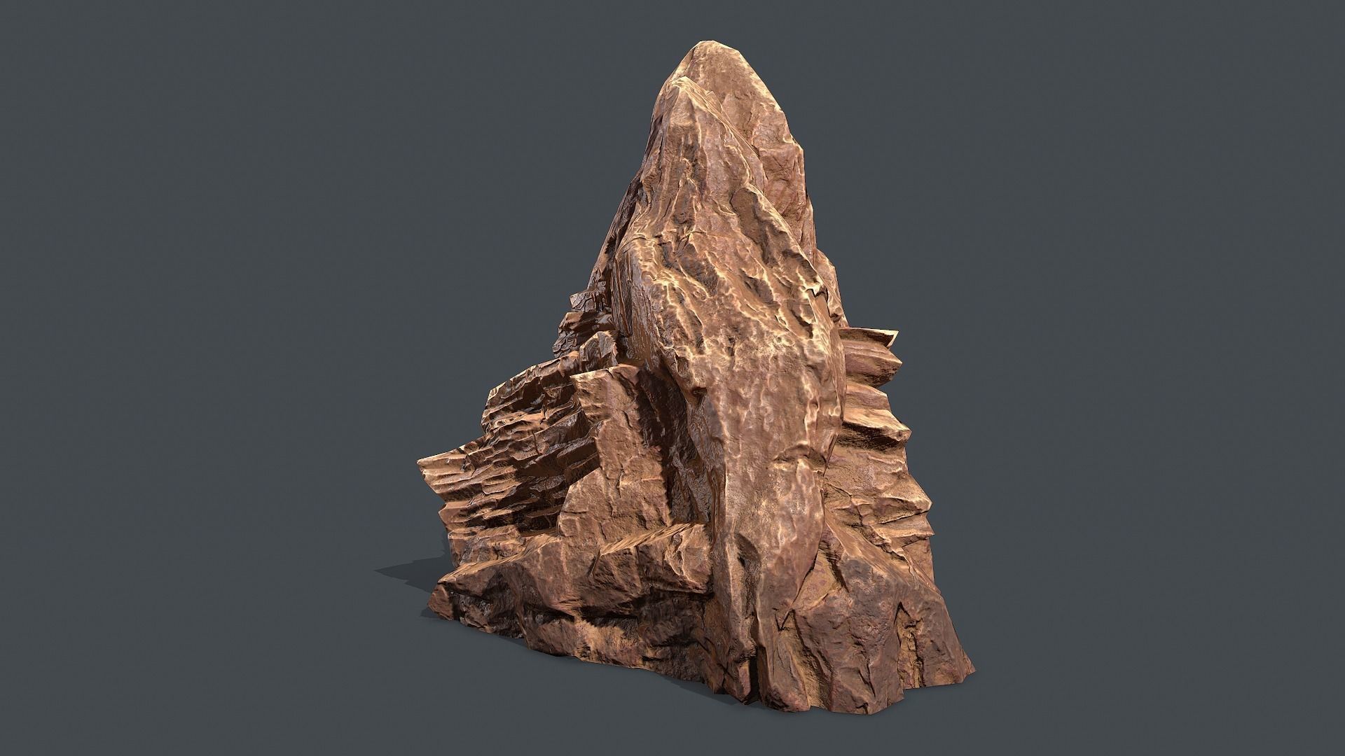 Red Rock Sandstone Pbr 6 Low-poly 3D model_3