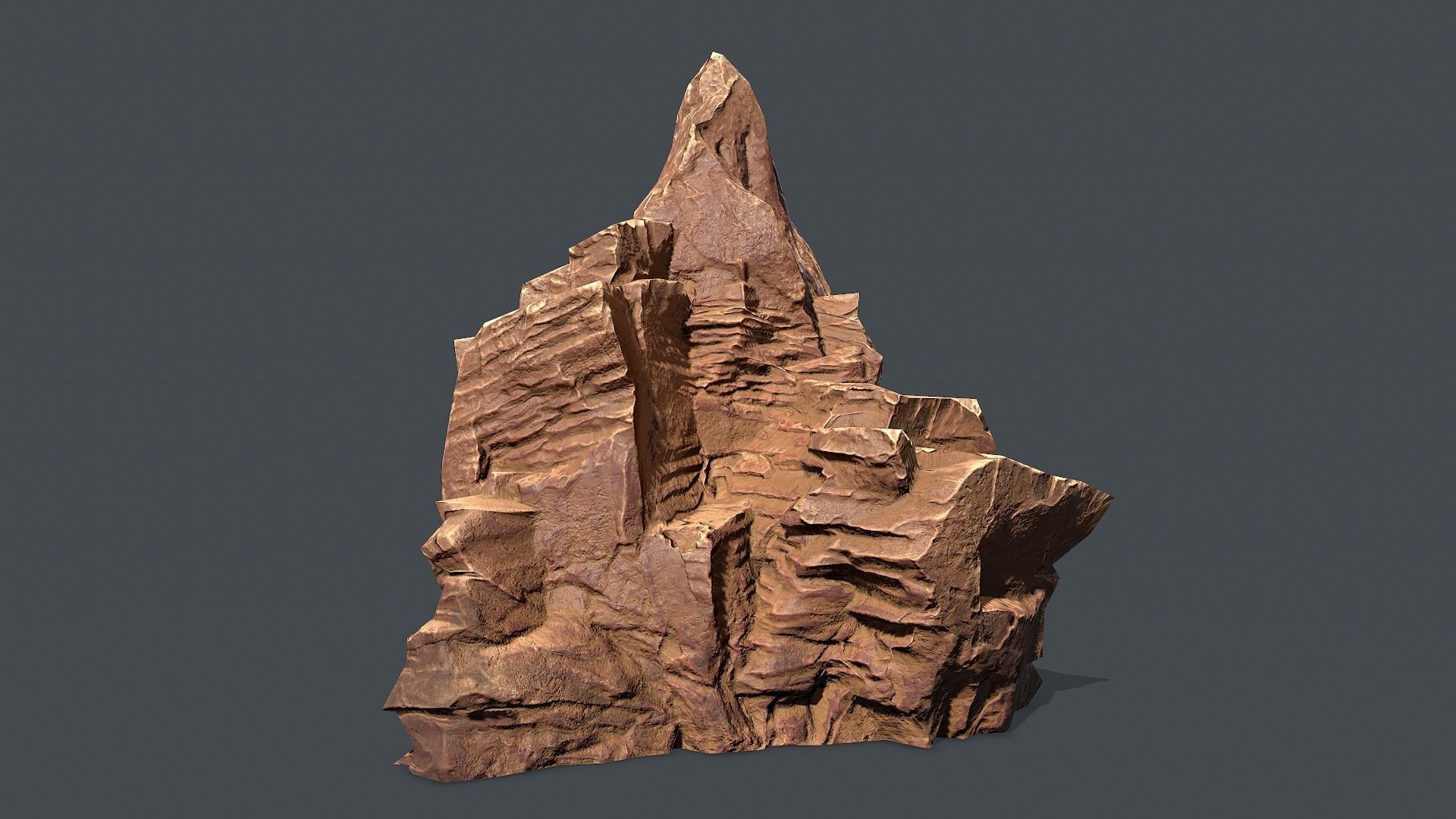 Red Rock Sandstone Pbr 6 Low-poly 3D model_1