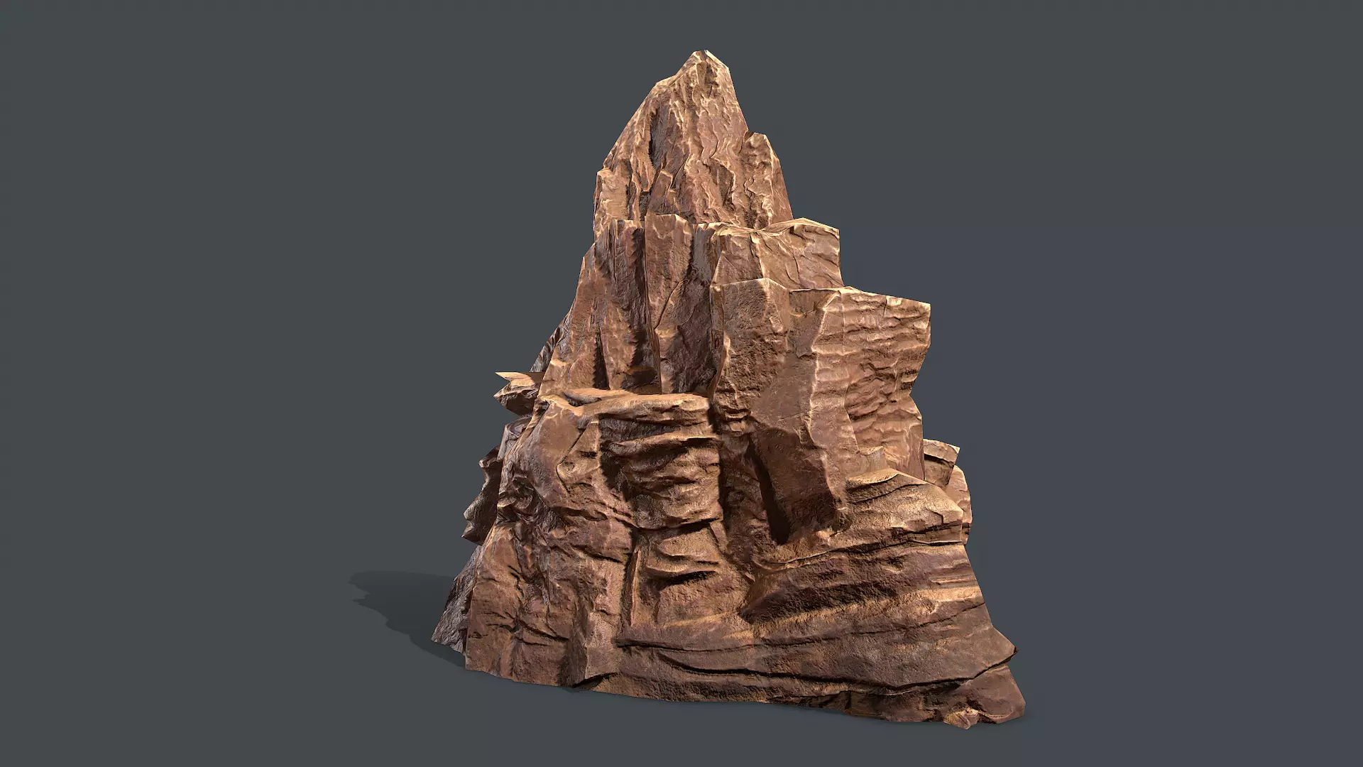 Red Rock Sandstone Pbr 6 Low-poly 3D model_0