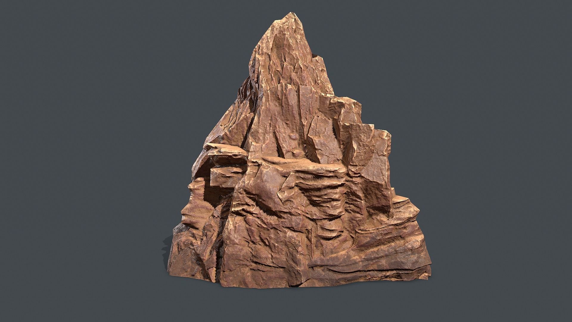 Red Rock Sandstone Pbr 6 Low-poly 3D model_5