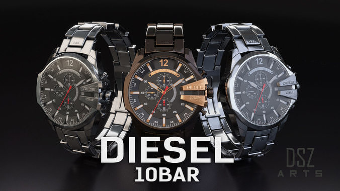 Diesel 10 Bar Watch 3D model