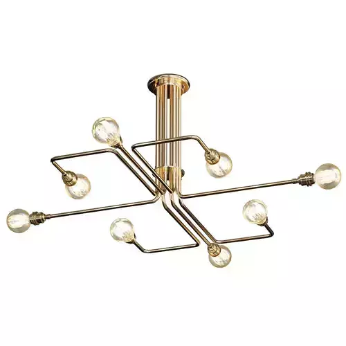 IRBID modern brass chandelier with six light bulbs