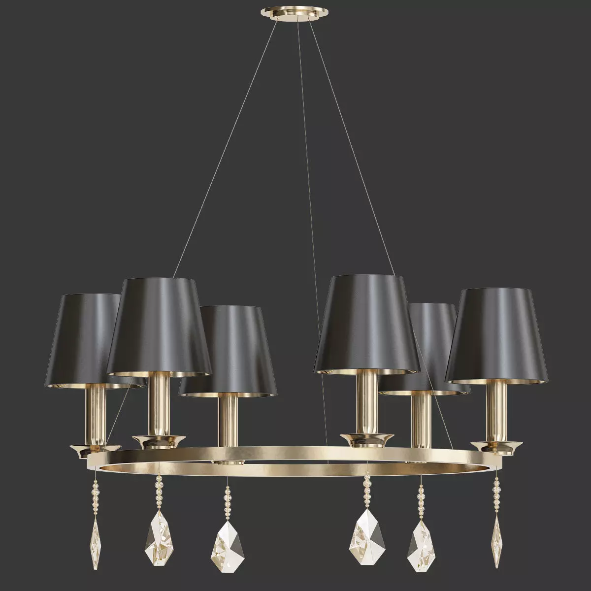 ELEGANCE chandelier with four lamps 3D model_0