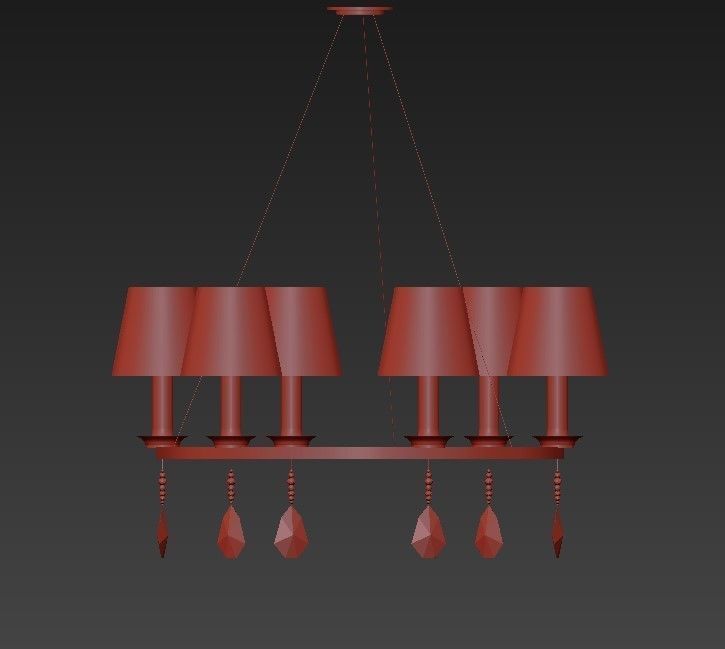 ELEGANCE chandelier with four lamps 3D model_2