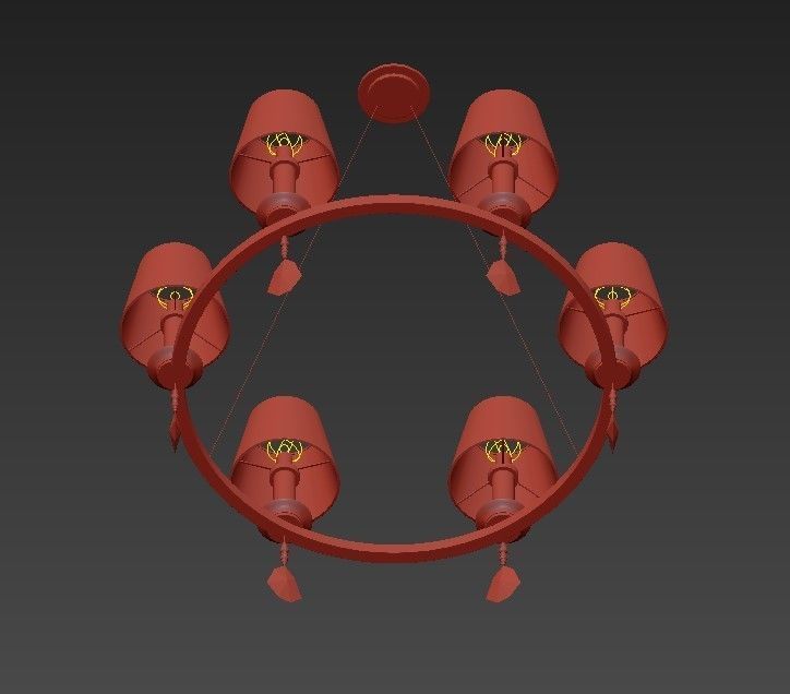 ELEGANCE chandelier with four lamps 3D model_4