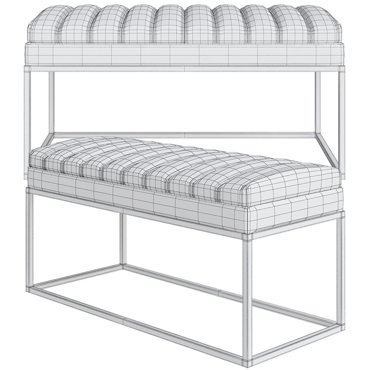 Darius Fabric Bench 3d model Low-poly 3D model_1