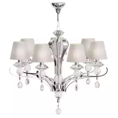 SMUSSO chrome chandelier with crystal shades
