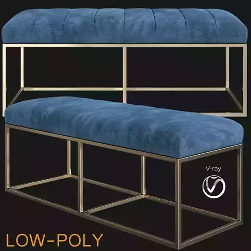 Corfu Bench - Backless Bench 3d model