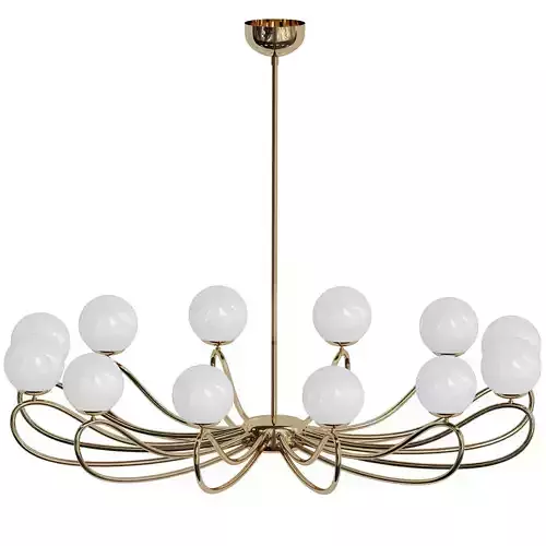 PAPILLON chandelier in brass with glass balls