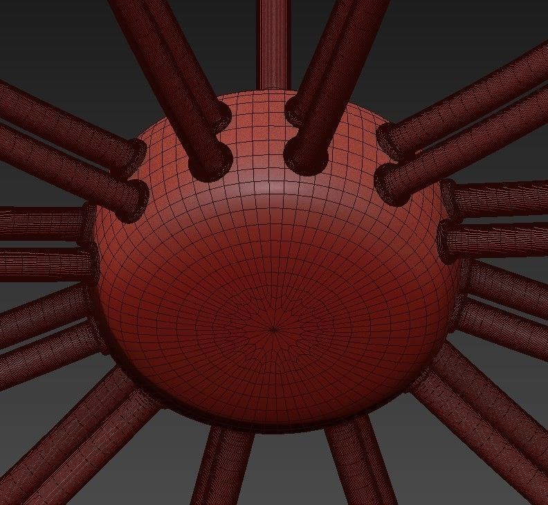 PAPILLON chandelier in brass with glass balls 3D model_5