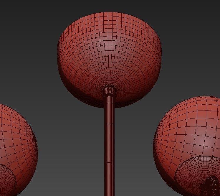 PAPILLON chandelier in brass with glass balls 3D model_4