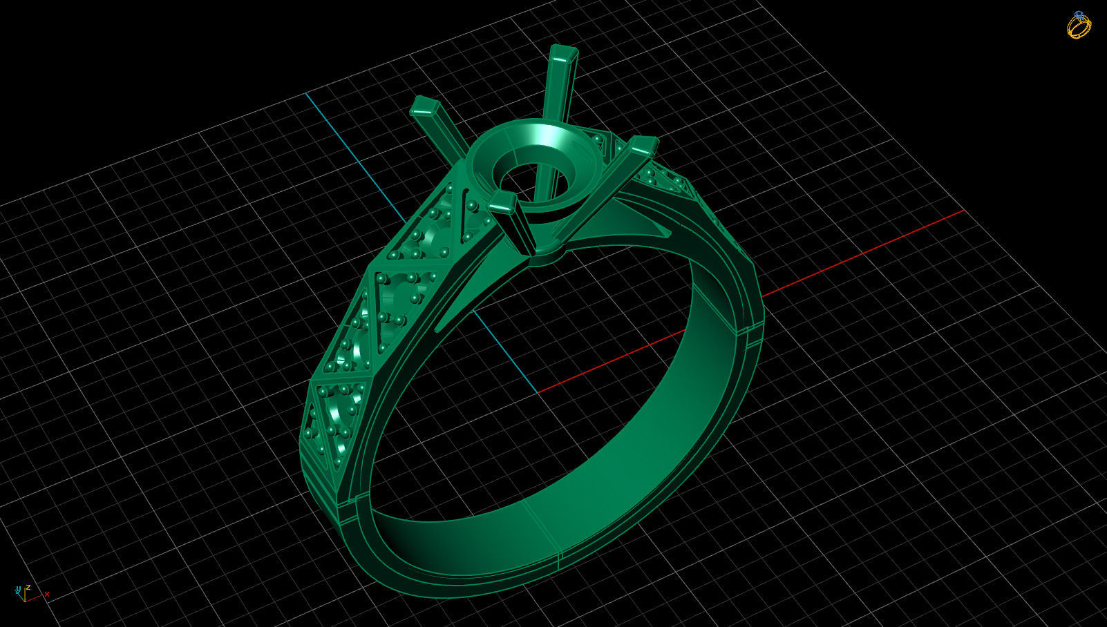 Signature Laurence Gold Ring Replica 3D print model_12