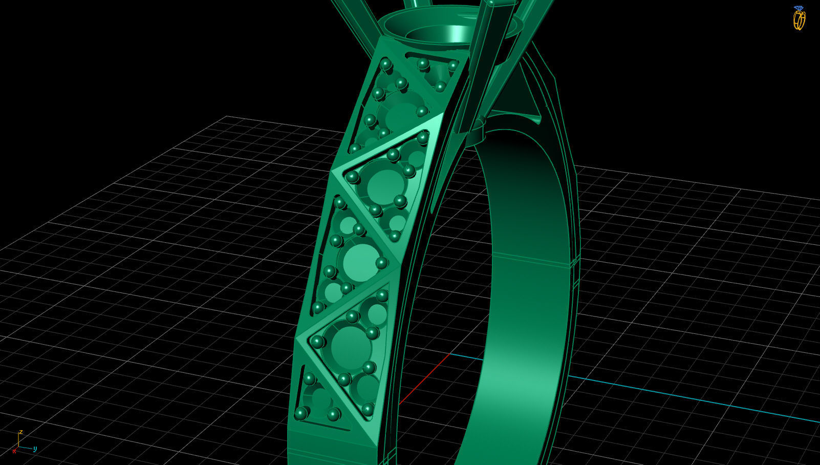 Signature Laurence Gold Ring Replica 3D print model_14