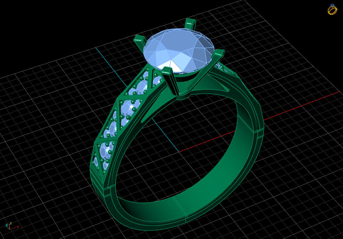 Signature Laurence Gold Ring Replica 3D print model_8