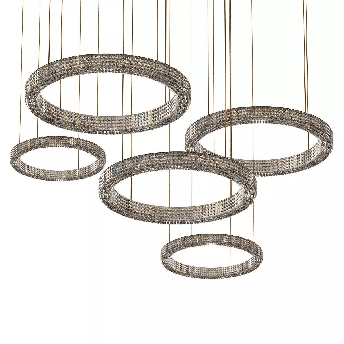 CALIPSO four circular pendant lights hanging from ceiling 3D model_0