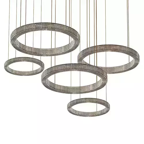 CALIPSO four circular pendant lights hanging from ceiling
