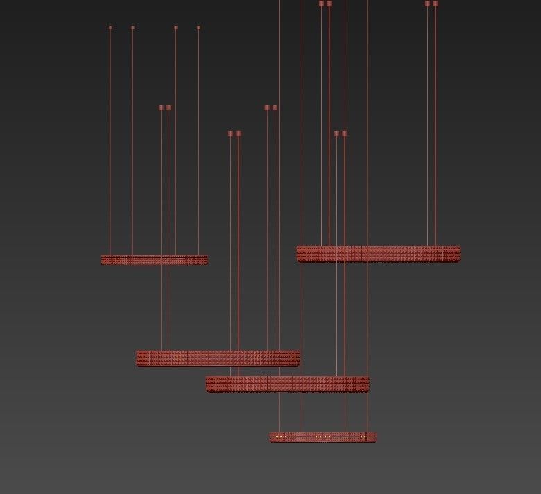 CALIPSO four circular pendant lights hanging from ceiling 3D model_1