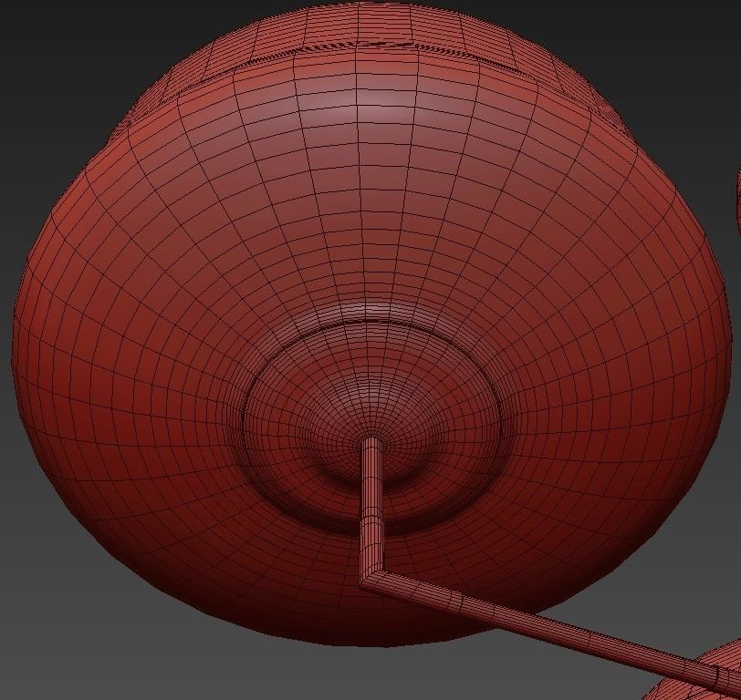 NAIROBI three light chandelier in brass with glass shades 3D model_2