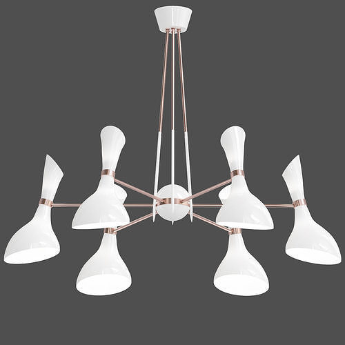 HELSINKI rose gold chandelier 3D model