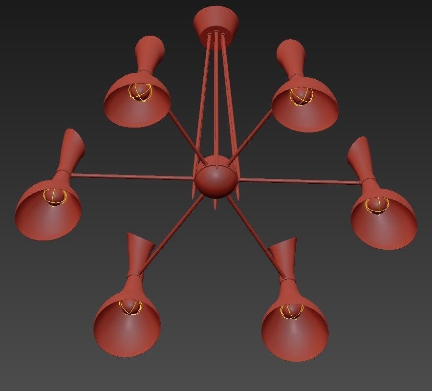 HELSINKI rose gold chandelier 3D model_2