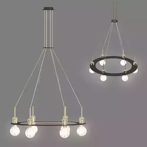 HEAVY circular chandelier with lights hanging from it