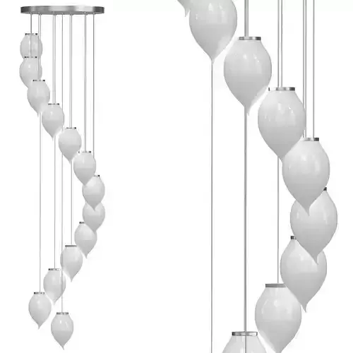 DELICE clock with balls hanging from it