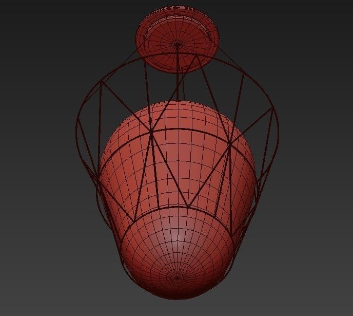 SEGNI two pendant lights hanging from wire frame 3D model_6