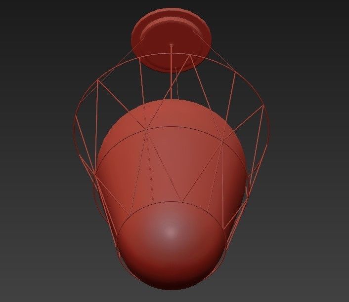 SEGNI two pendant lights hanging from wire frame 3D model_5