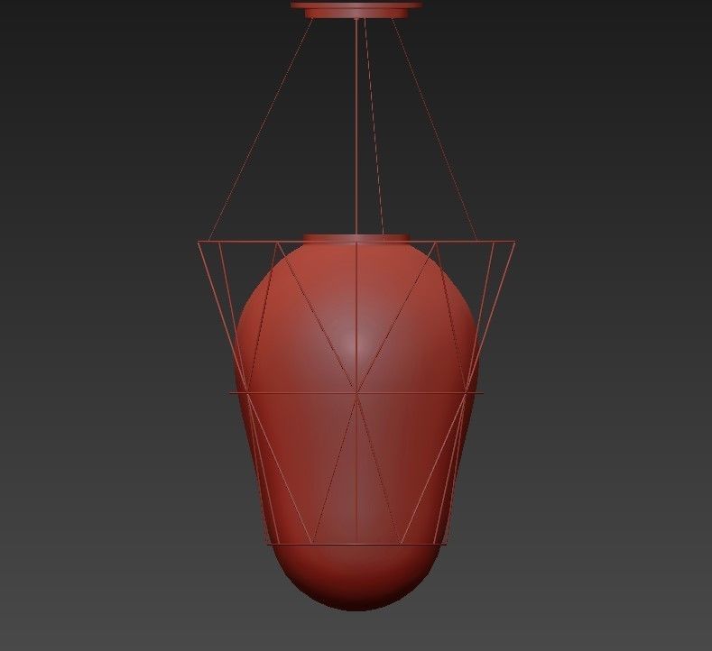 SEGNI two pendant lights hanging from wire frame 3D model_4