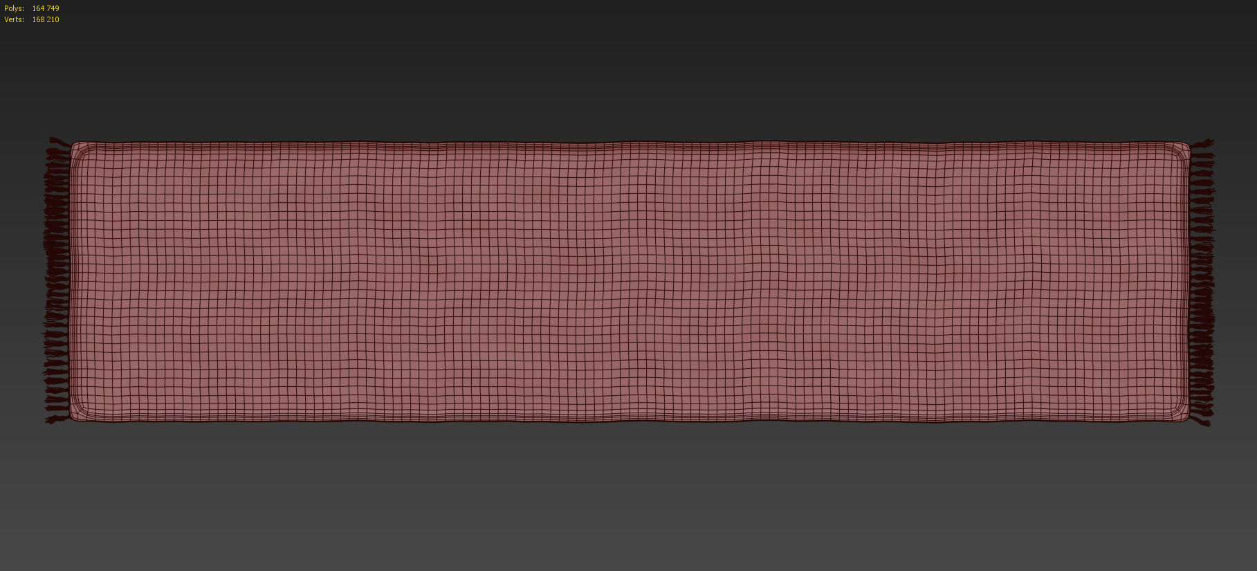 Carpet Hand Woven Striped Pattern Cotton - Gray 3D model_9