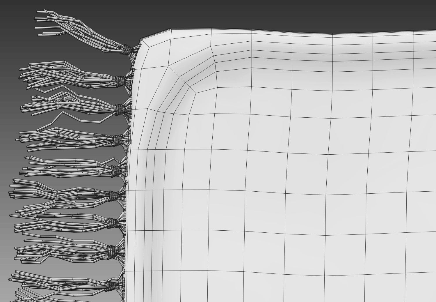 Carpet Hand Woven Striped Pattern Cotton - Gray 3D model_4