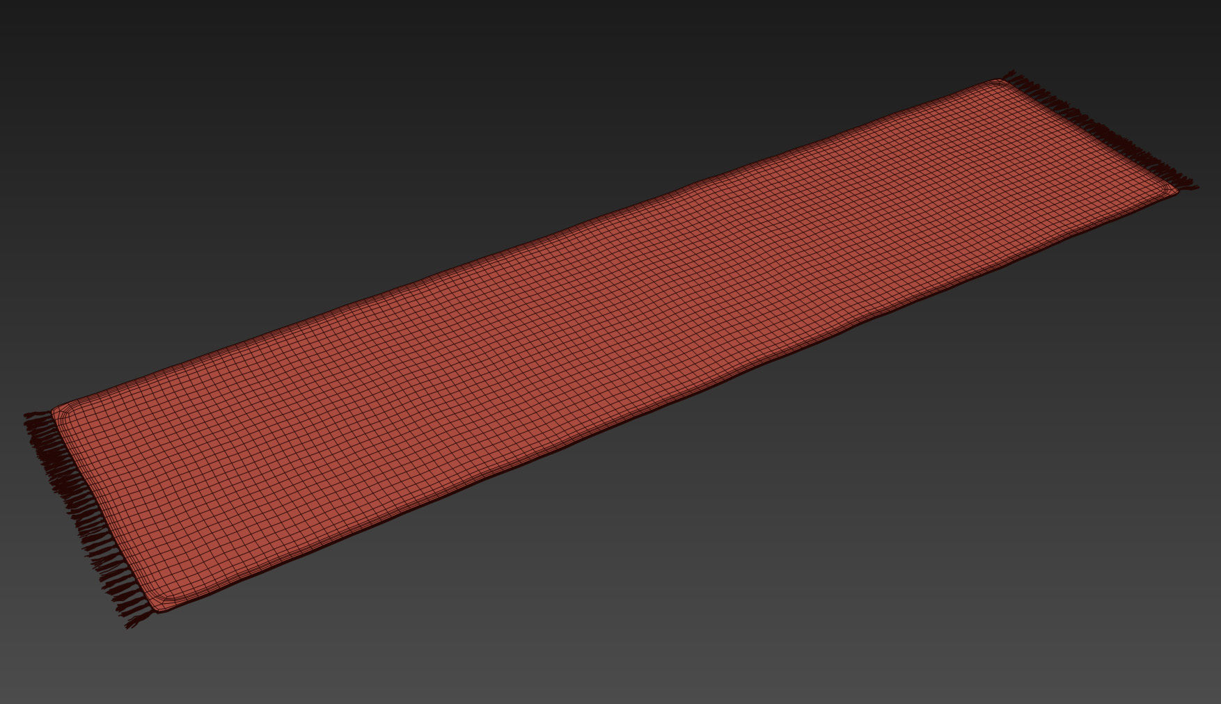 Carpet Hand Woven Striped Pattern Cotton - Gray 3D model_6