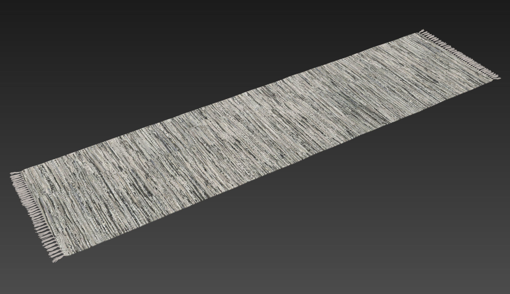 Carpet Hand Woven Striped Pattern Cotton - Gray 3D model_7