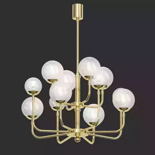 MULTIFORME chandelier with balls hanging from it